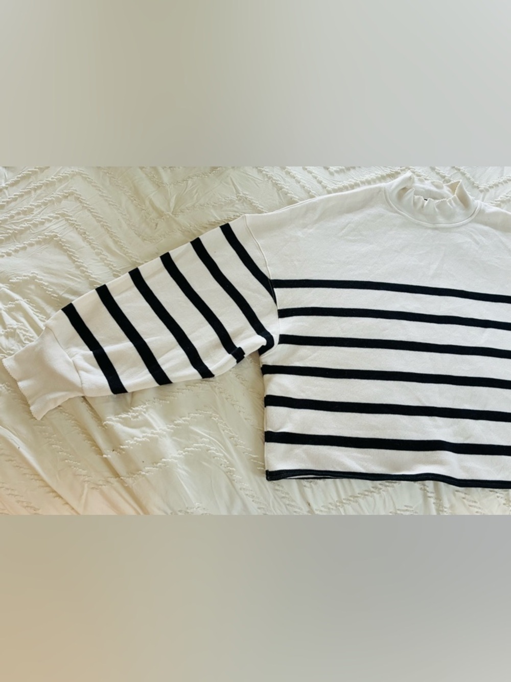 J.CREW Heritage terry mockneck sweatshirt in stripe 2X - Picture 7 of 11